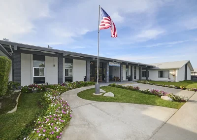 The front entrance to Shoreline Care Center